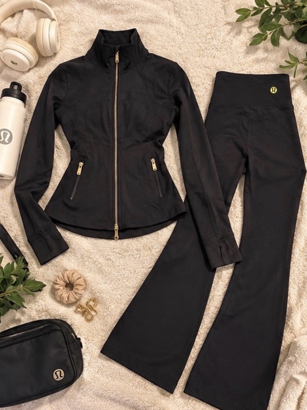 lululemon athletica Black Flare Leg Yoga Set